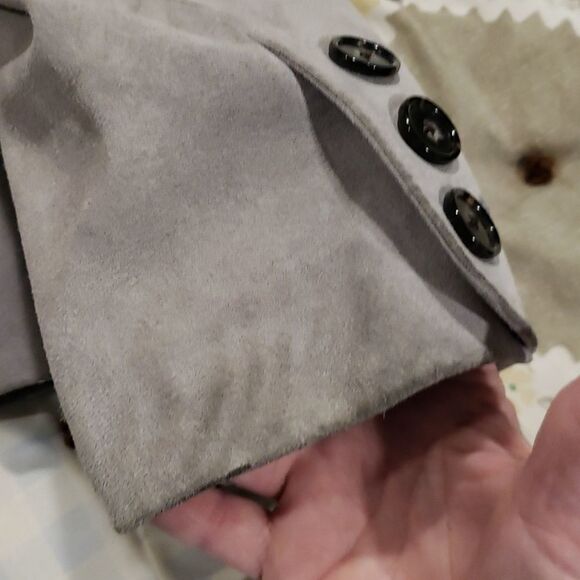Very Nice Ann Taylor Gray Suede Leather Jacket Sz S - Picture 10 of 13